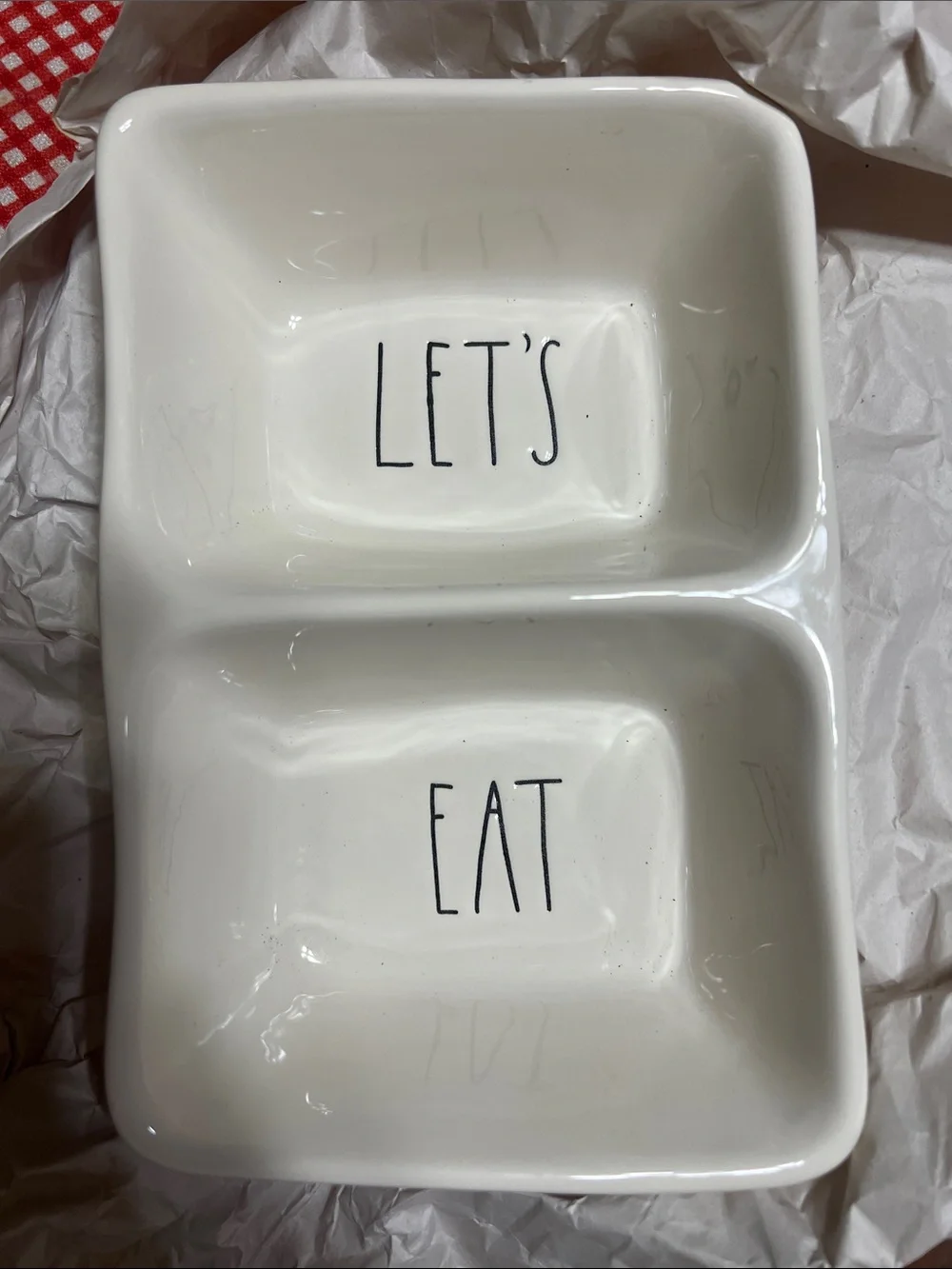 Rae Dunn White Ceramic Divided Server